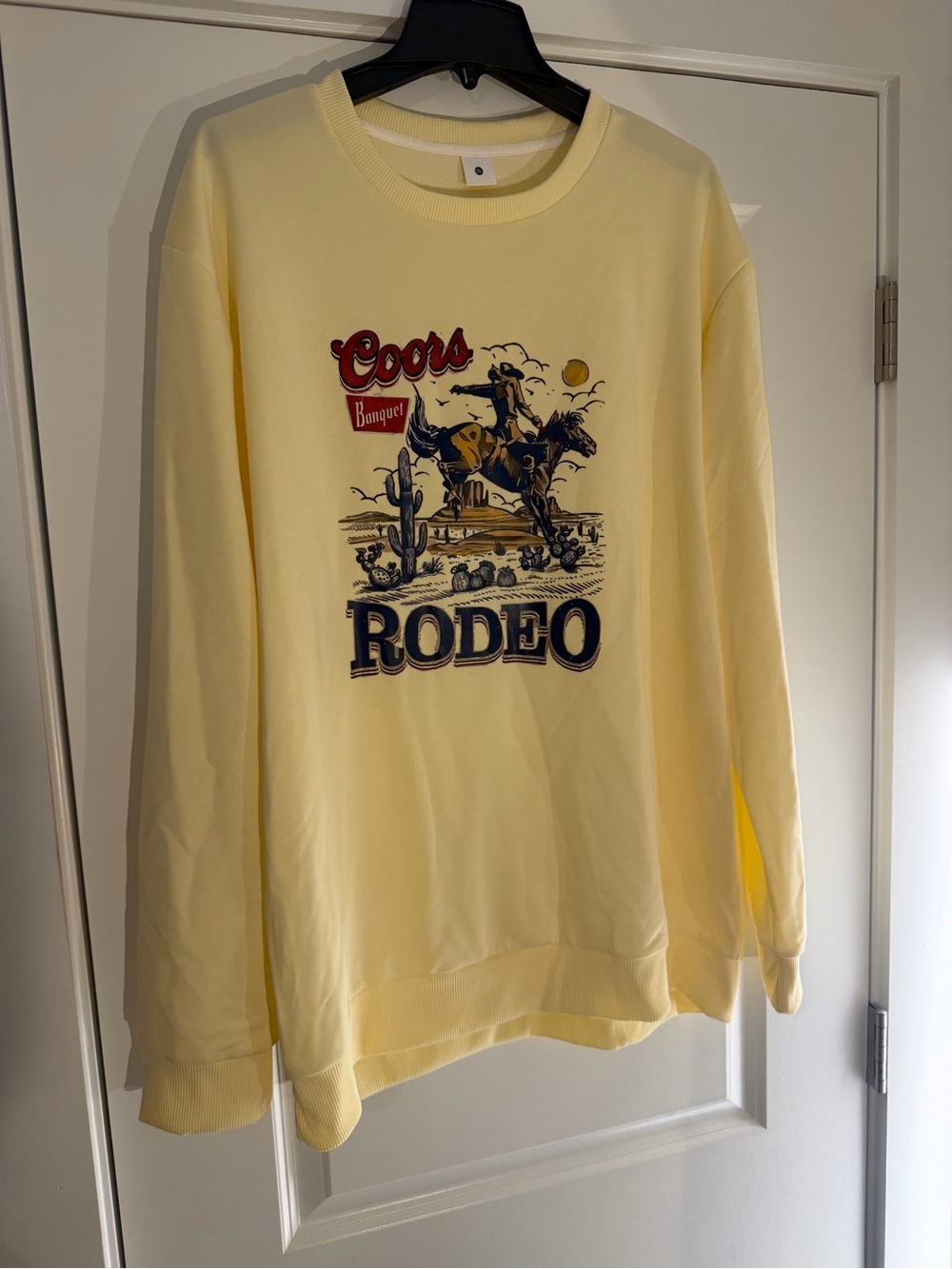 Coors Rodeo Graphic Crewneck Sweatshirt XXL - Pale Yellow